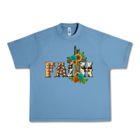 Pebble Blue faith with cross Urban Heavy Tee - BarkalooDesign