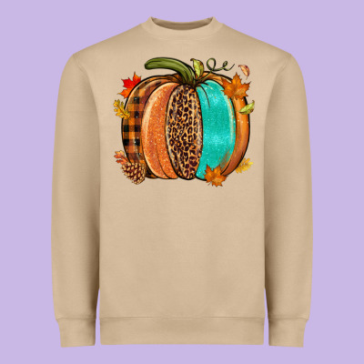 Fall Leopard Pumpkin Heavyweight Sweatshirt Designed By Nancycooperartshop