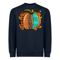 Navy Fall leopard pumpkin Heavyweight Sweatshirt - NancyCooperArtShop