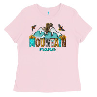 Bubblegum Pink mountain mama Ladies Tee - texasbilliewilder