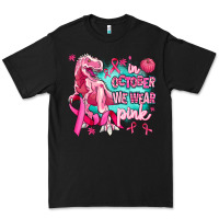 Black dinosaur  in october we wear pink Premium Tee - AdoDesignShop