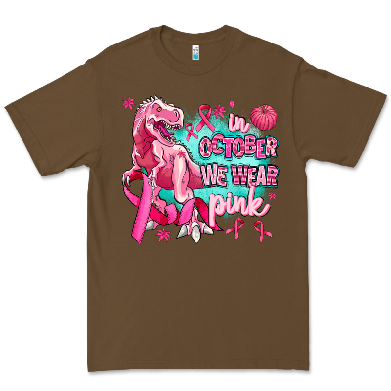 Dinosaur  In October We Wear Pink Premium Tee by AdoDesignShop | Teevron