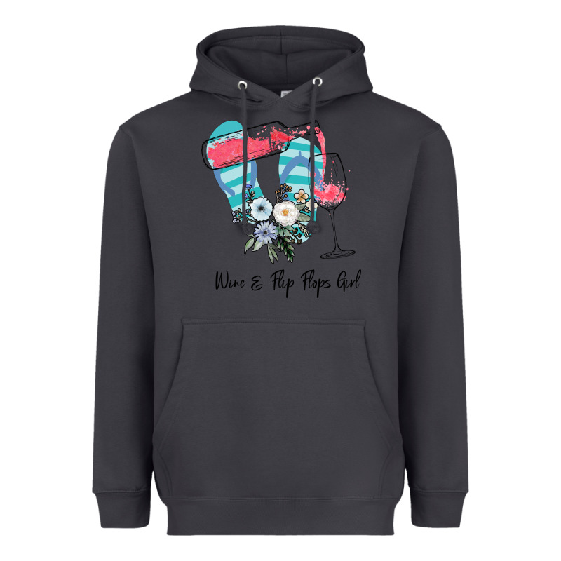 Wine Flip Flops Girl Heavyweight Hoodie by Bettercallsaul | Teevron