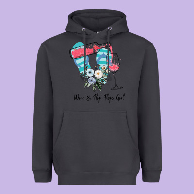 Wine Flip Flops Girl Heavyweight Hoodie Designed By Bettercallsaul