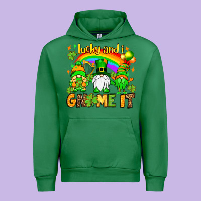 St. Patrick's Lucky And I Gnome It Urban Hoodie Designed By Oliviacreatesart