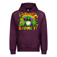 Mauve Wine St. Patrick's Lucky and i gnome it Urban Hoodie - OliviaCreatesArt