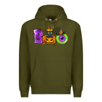Army Green Boo Halloween Premium Hoodie - NancyCooperArtShop