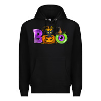 Black Boo Halloween Premium Hoodie - NancyCooperArtShop