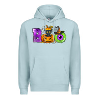 Blue Mist Boo Halloween Premium Hoodie - NancyCooperArtShop