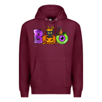 Burgundy Boo Halloween Premium Hoodie - NancyCooperArtShop