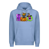 Colony Blue Boo Halloween Premium Hoodie - NancyCooperArtShop