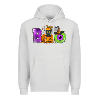 Dove Grey Boo Halloween Premium Hoodie - NancyCooperArtShop