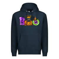 Navy Boo Halloween Premium Hoodie - NancyCooperArtShop