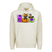 Oatmeal Heather Boo Halloween Premium Hoodie - NancyCooperArtShop
