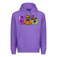 Purple Boo Halloween Premium Hoodie - NancyCooperArtShop