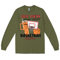 Army Green hot mess always stressed basketball mama Long Sleeve Tee - MaliasSmallBusiness
