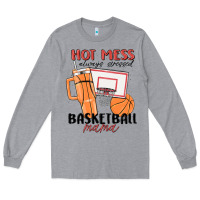 Heather Grey hot mess always stressed basketball mama Long Sleeve Tee - MaliasSmallBusiness