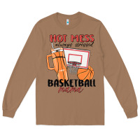 Toasted Coconut hot mess always stressed basketball mama Long Sleeve Tee - MaliasSmallBusiness