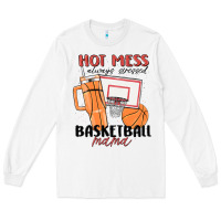 White hot mess always stressed basketball mama Long Sleeve Tee - MaliasSmallBusiness