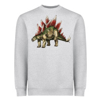 Heather Grey Stegosaurus Heavyweight Sweatshirt - LillyAllenDesigns