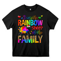 Black i am the rainbow sheep of the family Heavy Core Tee - Zillion Design Studio