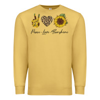 Antique Gold Peace Love Sunshine Premium Sweatshirt - Bettercallsaul