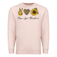 Pale Pink Peace Love Sunshine Premium Sweatshirt - Bettercallsaul