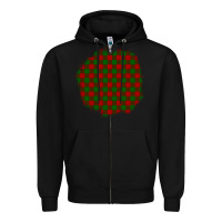 Christmas Tartan Patch Zipper Hoodie | Teevron