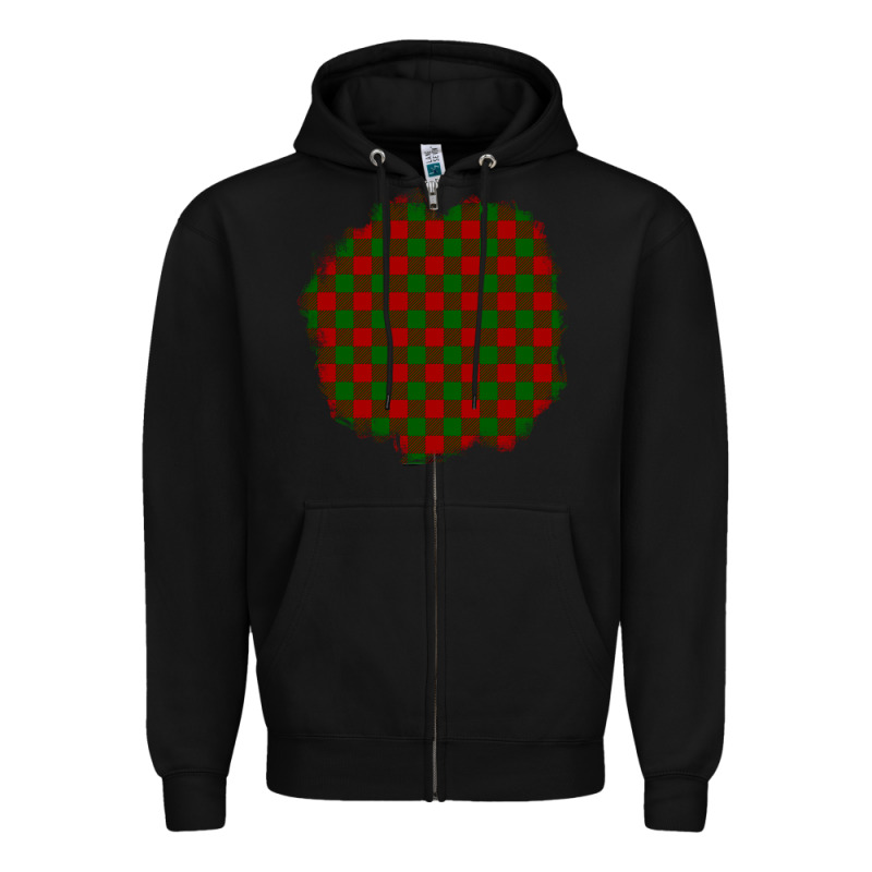 Christmas Tartan Patch Zipper Hoodie by BundleAndBundleShop | Teevron
