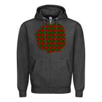 Charcoal Heather Christmas Tartan Patch Zipper Hoodie - BundleAndBundleShop