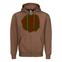 Chestnut Christmas Tartan Patch Zipper Hoodie - BundleAndBundleShop