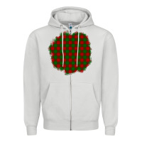 Dove Grey Christmas Tartan Patch Zipper Hoodie - BundleAndBundleShop