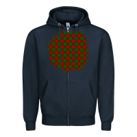 Navy Christmas Tartan Patch Zipper Hoodie - BundleAndBundleShop