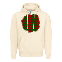Sandshell Christmas Tartan Patch Zipper Hoodie - BundleAndBundleShop