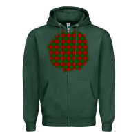 Sports Green Christmas Tartan Patch Zipper Hoodie - BundleAndBundleShop