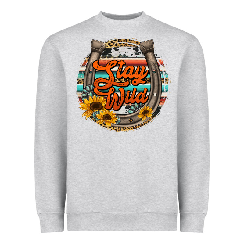Stay Wild Horseshoe Heavyweight Sweatshirt by Jasminsmagicworld | Teevron