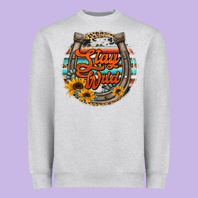 Stay Wild Horseshoe Heavyweight Sweatshirt Designed By Jasminsmagicworld