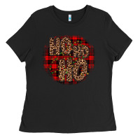 Black ho ho ho wood slice ornament Ladies Tee - JahusDesignShop
