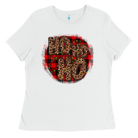 Ho Ho Ho Wood Slice Ornament Ladies Tee | Teevron