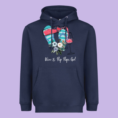 Wine Flip Flops Girl Heavyweight Hoodie Designed By Bettercallsaul