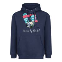 Navy Wine Flip Flops Girl Heavyweight Hoodie - Bettercallsaul