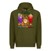 Army Green hallothanksmas teacher Premium Hoodie - texasbilliewilder