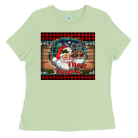 Merry Christmas Santa And Farm Ladies Tee | Teevron