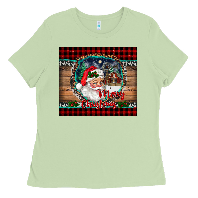 Merry Christmas Santa And Farm Ladies Tee by RanaPortraitStore | Teevron