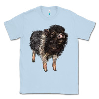 Dusty Blue Baby Hampshire Pig Classic Tee - LillyAllenDesigns