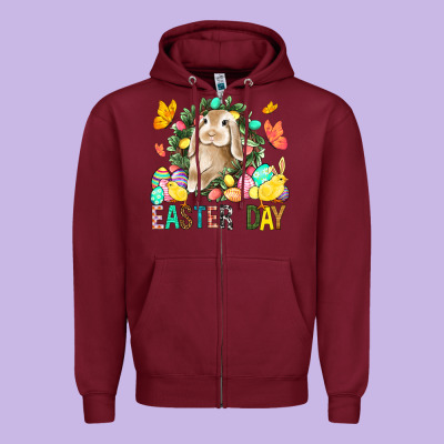 Easter Day Zipper Hoodie Designed By Bundleandbundleshop