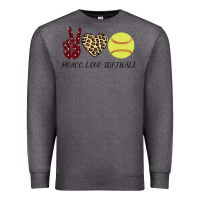 Charcoal Heather Peace Love Softball Premium Sweatshirt - Bettercallsaul