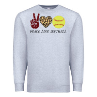 Heather Grey Peace Love Softball Premium Sweatshirt - Bettercallsaul