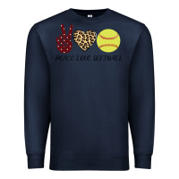 Navy Peace Love Softball Premium Sweatshirt - Bettercallsaul