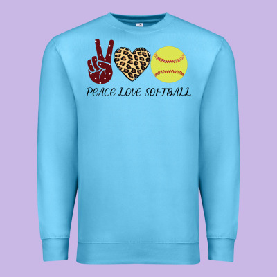 Peace Love Softball Premium Sweatshirt Designed By Bettercallsaul